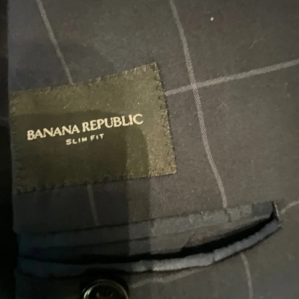 Banana Republic Mens 44R Slim Performance Smart Weight Wool Navy Blazer‎ Jacket
